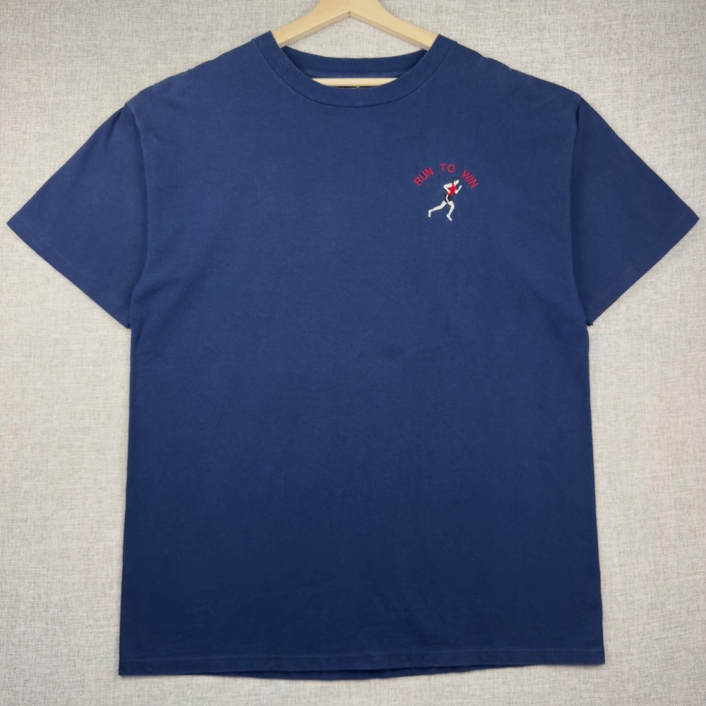 Vintage H.L. Miller Gold XL Run To Win Single Stitch T-Shirt USA Made‎ Cotton